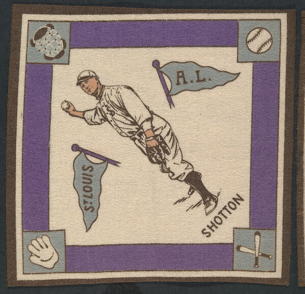 Burt Shotton, St. Louis, American League from Baseball Players Felt Blanket series (B18), Printed felt 