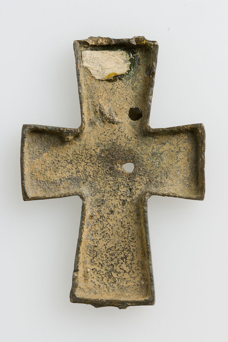 Half of a Reliquary Pendant Cross, Copper alloy, Byzantine