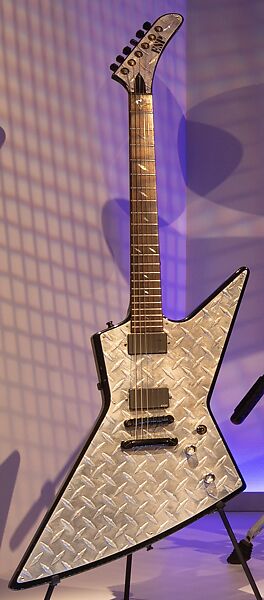 ESP Guitar Company, JH-2 Custom Explorer, Chrome Diamond Plate