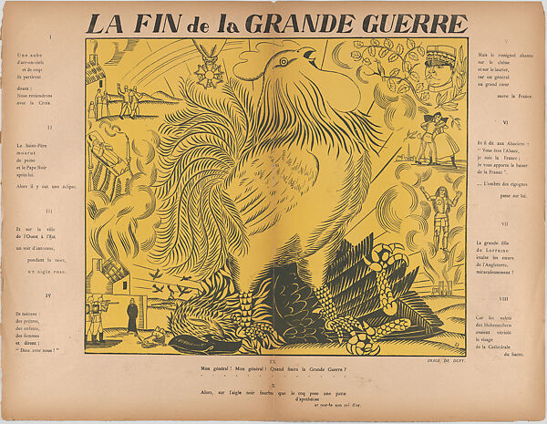 The End of the Great War (La Fin de la Grande Guerre), in Le Mot no 13, March 6, 1915, Raoul Dufy (French, Le Havre 1877–1953 Forcalquier), Lithograph 