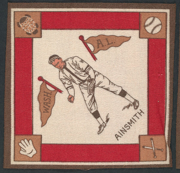Eddie Ainsmith, Washington, American League from Baseball Players Felt Blanket series (B18), Printed felt 