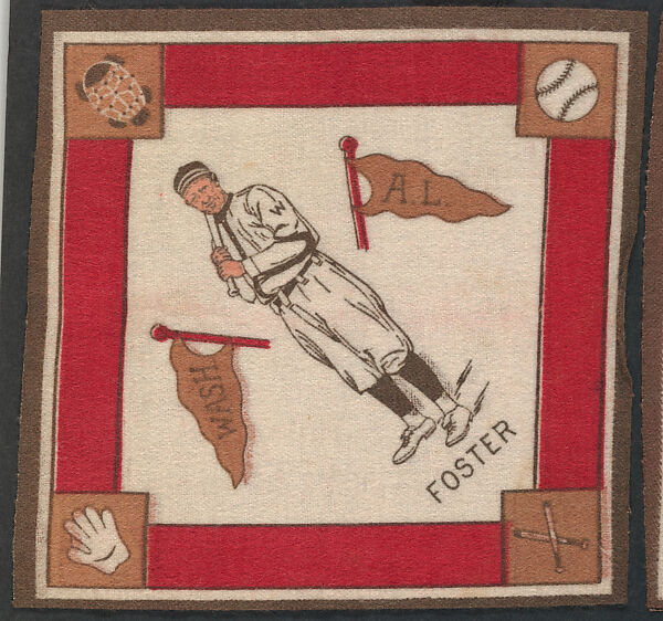 Eddie Foster, Washington, American League from Baseball Players Felt Blanket series (B18), Printed felt 