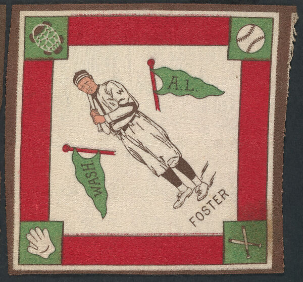 Eddie Foster, Washington, American League from Baseball Players Felt Blanket series (B18), Printed felt 