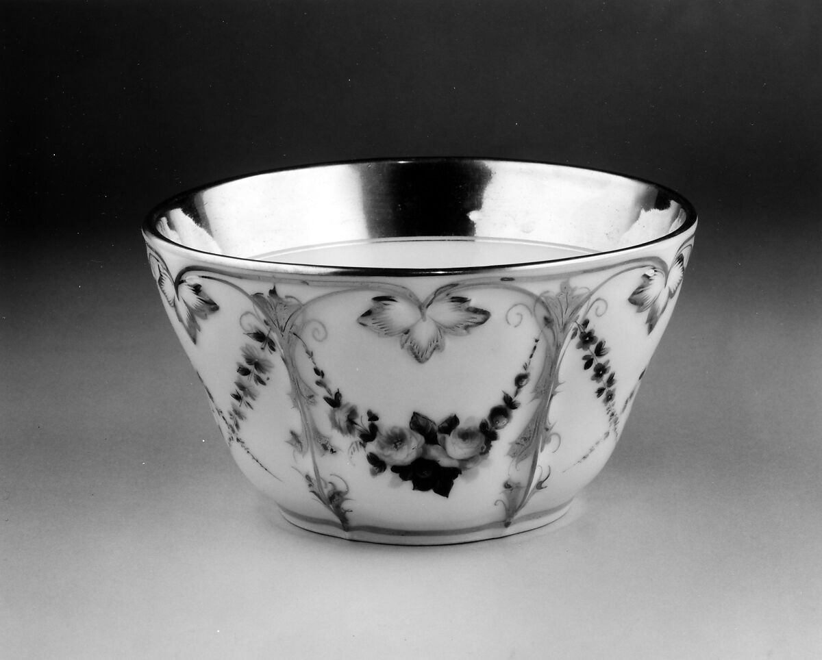 Slop Bowl, Attributed to Charles Cartlidge and Company (1848–1856), Porcelain, American 