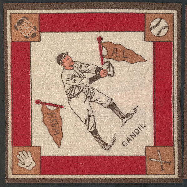 Chick Gandil, Washington, American League from Baseball Players Felt Blanket series (B18), Printed felt 