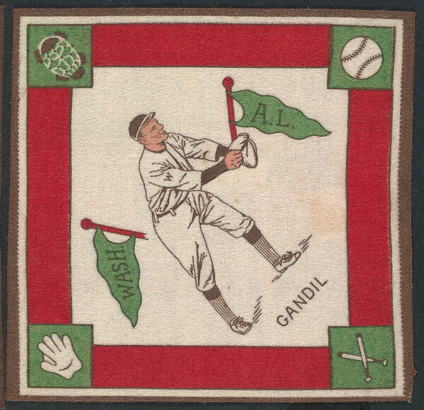Chick Gandil, Washington, American League from Baseball Players Felt Blanket series (B18), Printed felt 