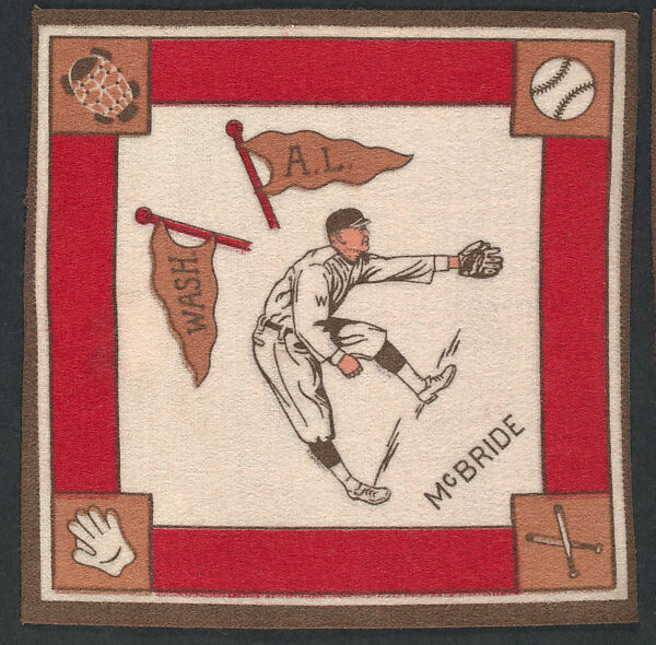 George McBride, Washington, American League from Baseball Players Felt Blanket series (B18), Printed felt 