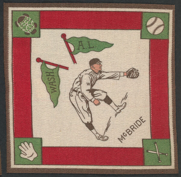 George McBride, Washington, American League from Baseball Players Felt Blanket series (B18), Printed felt 