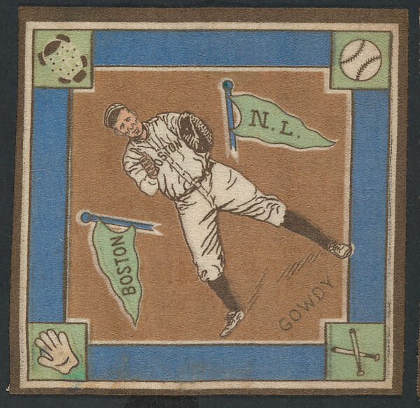 Hank Gowdy, Boston, National League from Baseball Players Felt Blanket series (B18), Printed felt 