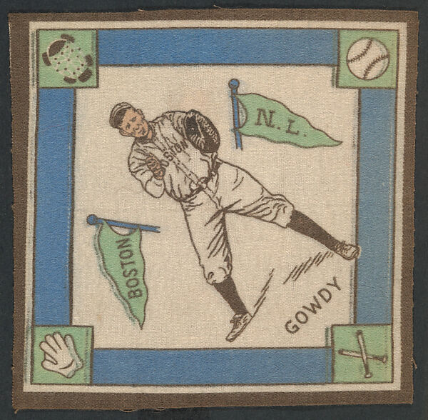 Hank Gowdy, Boston, National League from Baseball Players Felt Blanket series (B18), Printed felt 