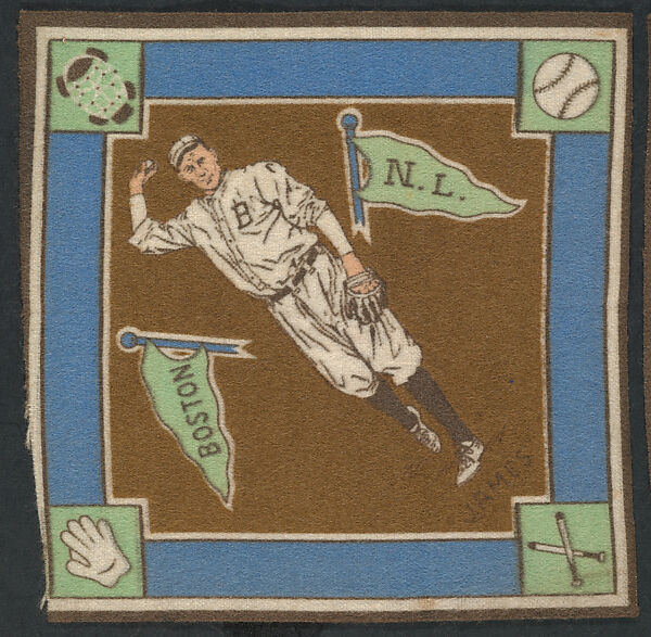 Bill James, Boston, National League from Baseball Players Felt Blanket series (B18), Printed felt 