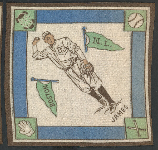 Bill James, Boston, National League from Baseball Players Felt Blanket series (B18), Printed felt 