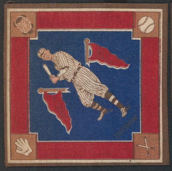 George Cutshaw, Brooklyn, National League from Baseball Players Felt Blanket series (B18), Printed felt 