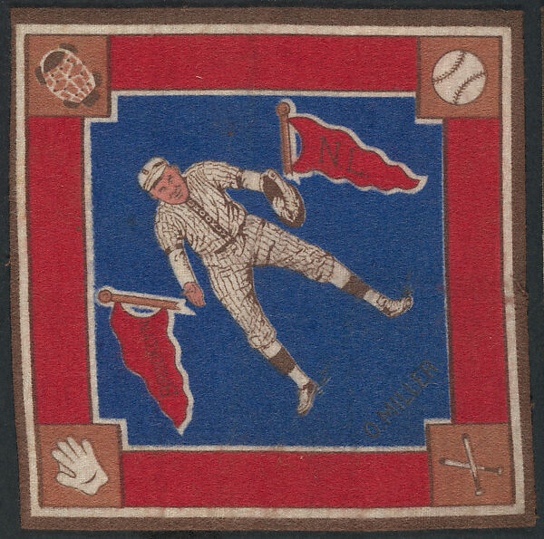 Otto Miller, Brooklyn, National League from Baseball Players Felt Blanket series (B18), Printed felt 