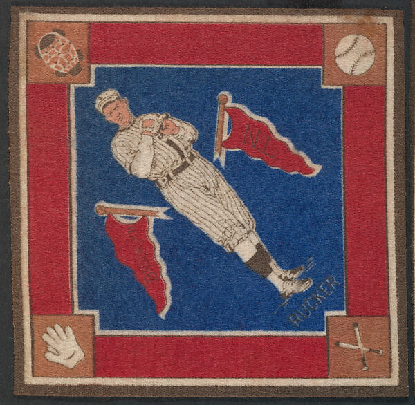 Nap Rucker, Brooklyn, National League from Baseball Players Felt Blanket series (B18), Printed felt 