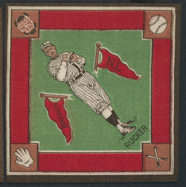 Nap Rucker, Brooklyn, National League from Baseball Players Felt Blanket series (B18), Printed felt 