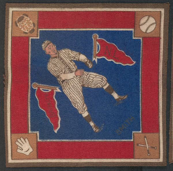 Red Smith, Brooklyn, National League from Baseball Players Felt Blanket series (B18), Printed felt 
