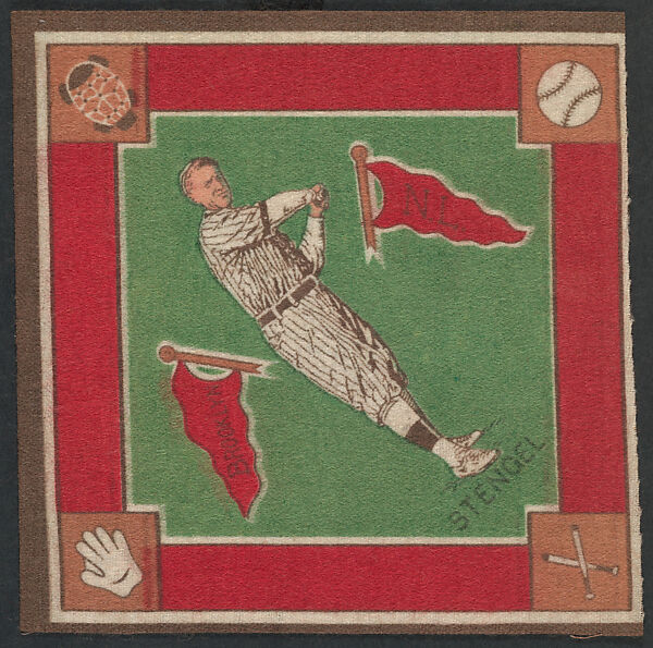 Casey Stengel, Brooklyn, National League from Baseball Players Felt Blanket series (B18), Printed felt 