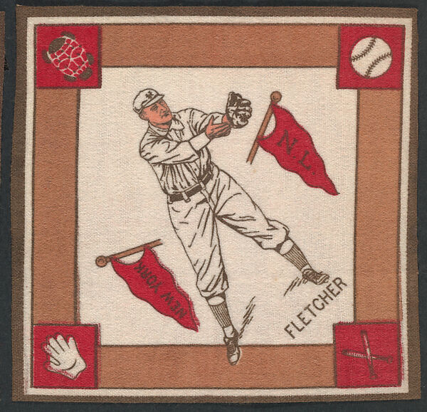 Art Fletcher, New York, National League from Baseball Players Felt Blanket series (B18), Printed felt 