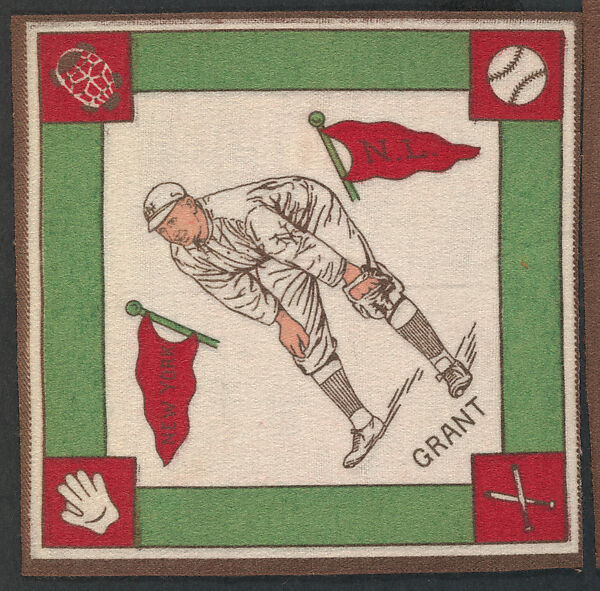 Eddie Grant, New York, National League from Baseball Players Felt Blanket series (B18), Printed felt 