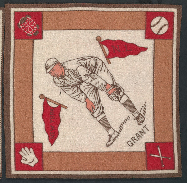 Eddie Grant, New York, National League from Baseball Players Felt Blanket series (B18), Printed felt 