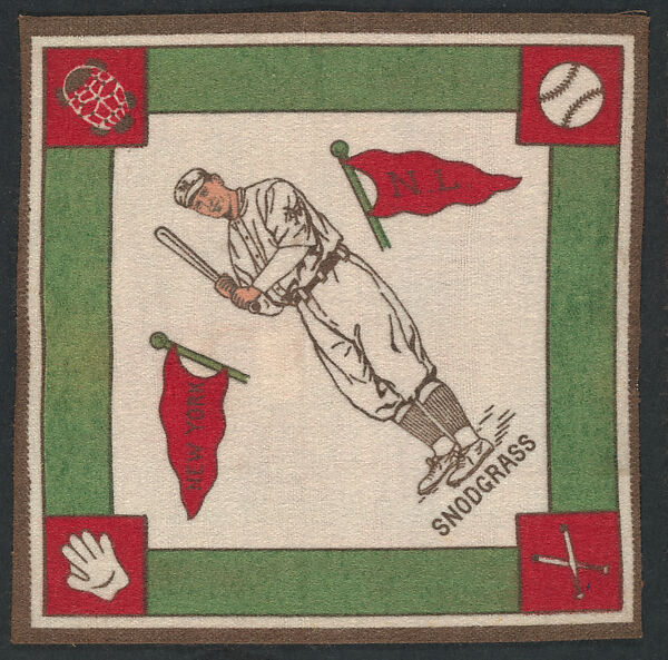 Fred Snodgrass, New York, National League from Baseball Players Felt Blanket series (B18), Printed felt 