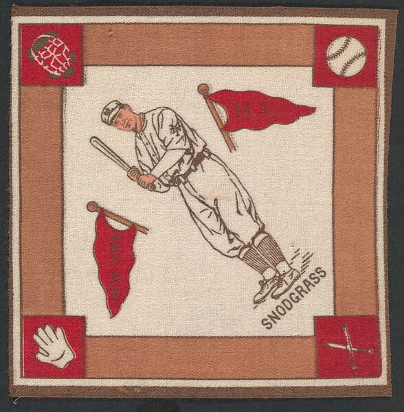 Fred Snodgrass, New York, National League from Baseball Players Felt Blanket series (B18), Printed felt 