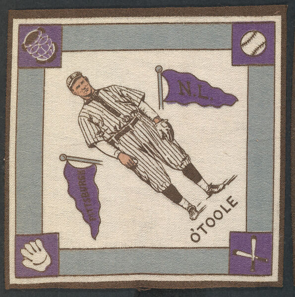 Marty O'Toole, Pittsburgh, National League from Baseball Players Felt Blanket series (B18), Printed felt 