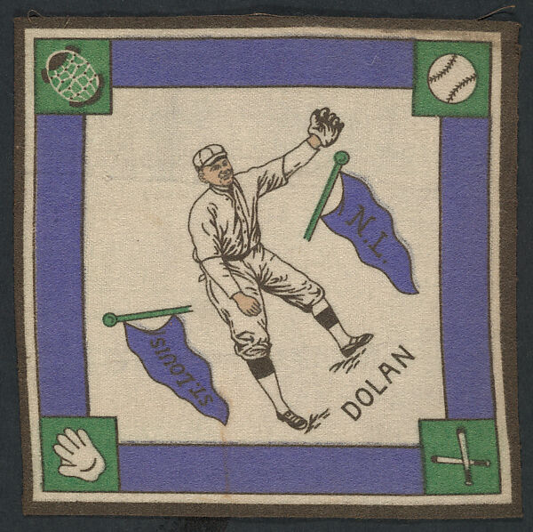 Cozy Dolan, St. Louis, National League from Baseball Players Felt Blanket series (B18), Printed felt 