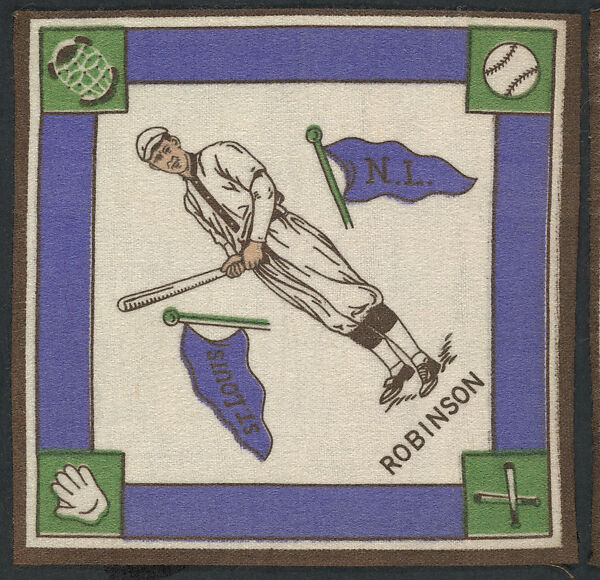 Hank Robinson, St. Louis, National League from Baseball Players Felt Blanket series (B18), Printed felt 