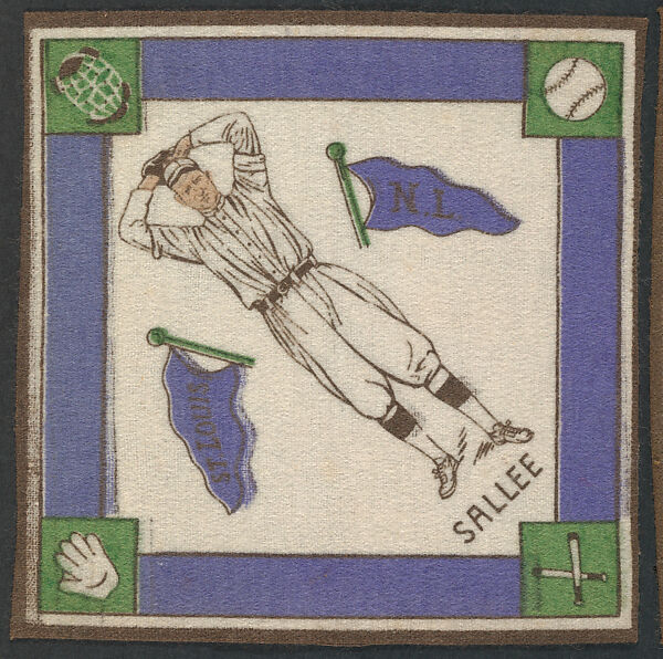 Slim Sallee, St. Louis, National League from Baseball Players Felt Blanket series (B18), Printed felt 