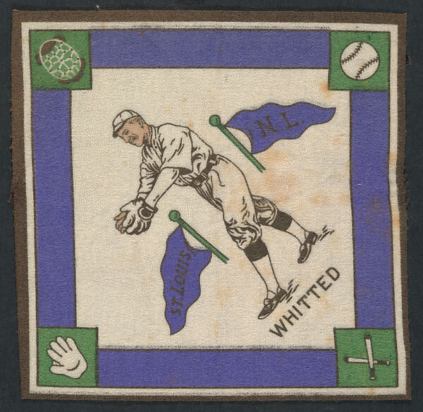 Possum Whitted, St. Louis, National League from Baseball Players Felt Blanket series (B18), Printed felt 