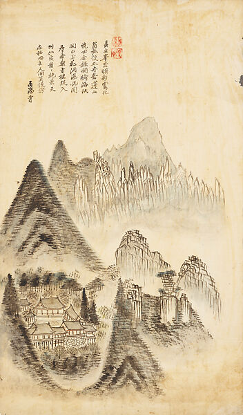 Mount Geumgang, Sin Hak-gwon (artist name: Doam) (Korean, 1785–1866), Eight-panel folding screen; ink and light color on paper, Korea 