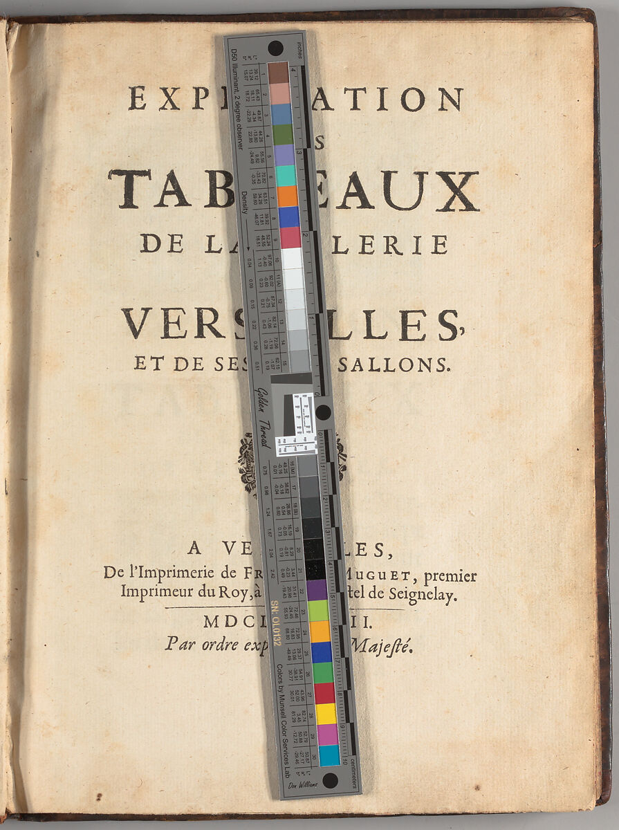 Explication des tableaux de la galerie de Versailles, et de ses deux sallons, Pierre Rainssant (French, 1640–1689)