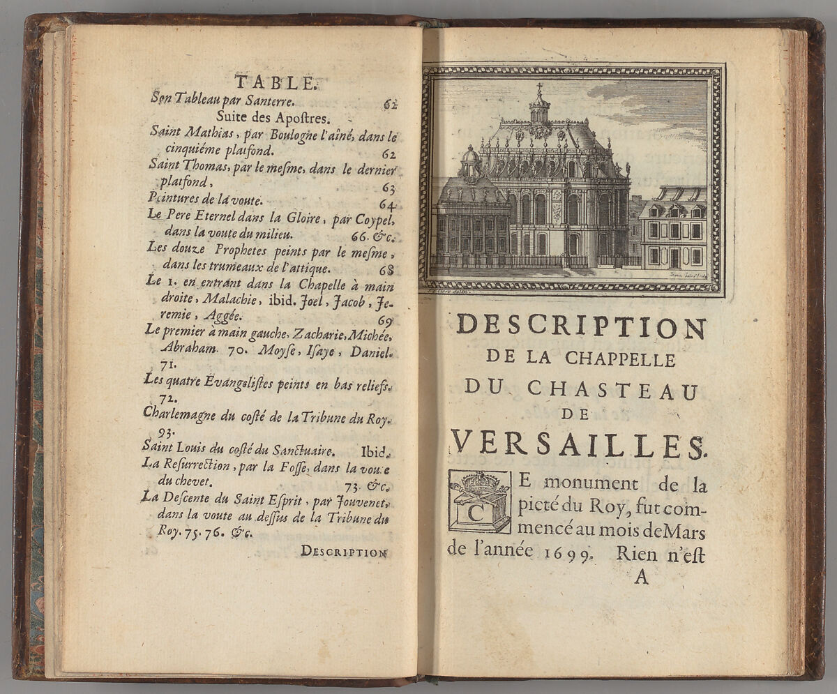 Description de la chapelle du chasteau de Versailles, et des ouvrages de sculpture et de peinture, André Felibien 