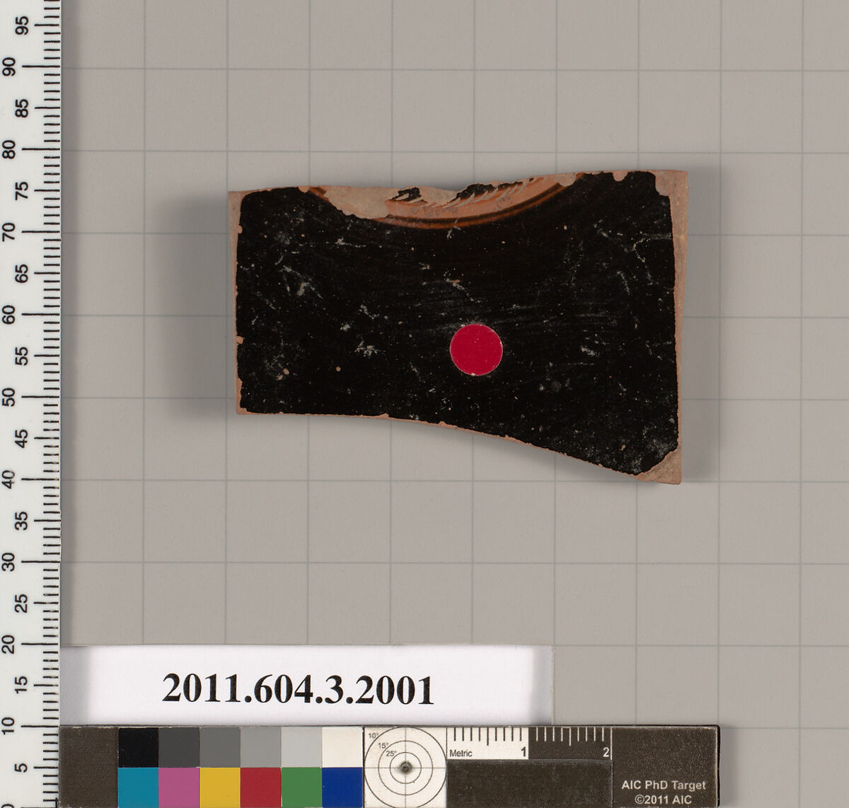 Terracotta fragment of a kylix (drinking cup), Terracotta, Greek, Attic 