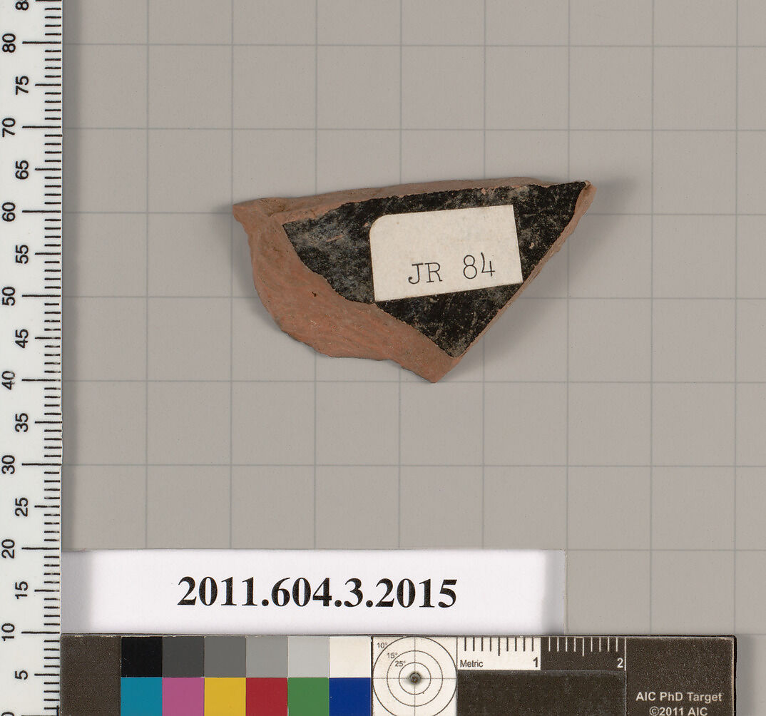 Terracotta fragment of a kylix (drinking cup), Terracotta, Greek, Attic