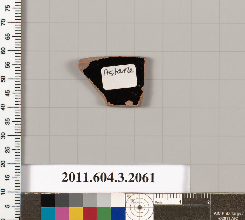 Terracotta fragment of a kylix (drinking cup), Terracotta, Greek, Attic