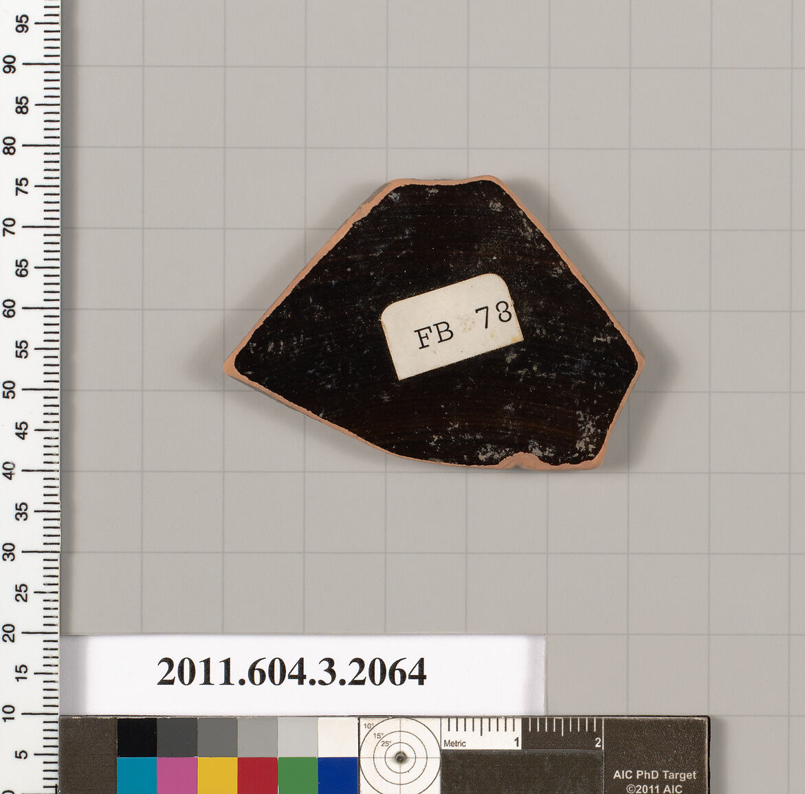 Terracotta fragment of a kylix (drinking cup), Terracotta, Greek, Attic