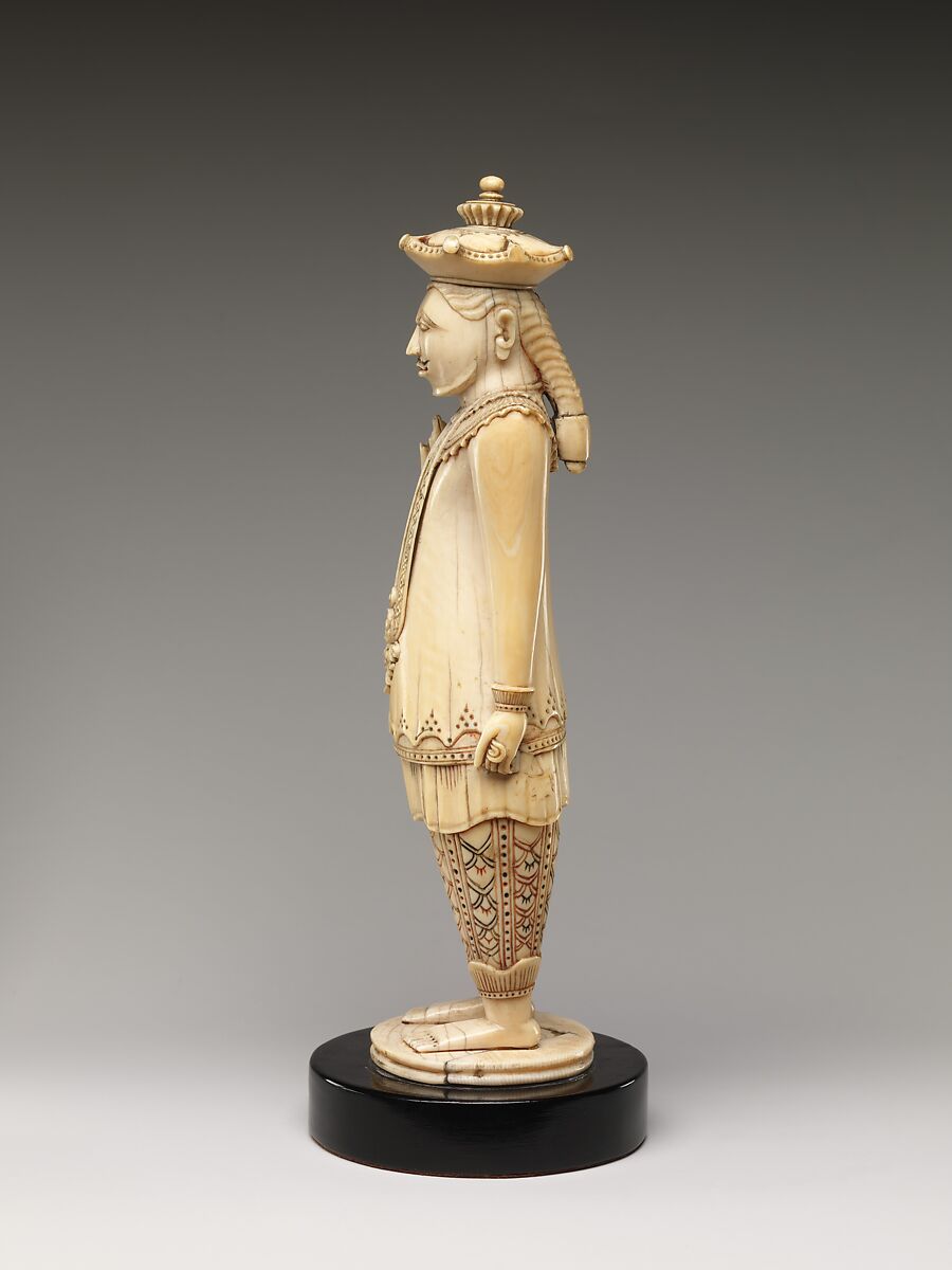 Portrait of the Sinhalese King Sri Vikrama Raja Sinha (r. 1798–1815), Ivory with engraved and painted design, Sri Lanka, Kandy district