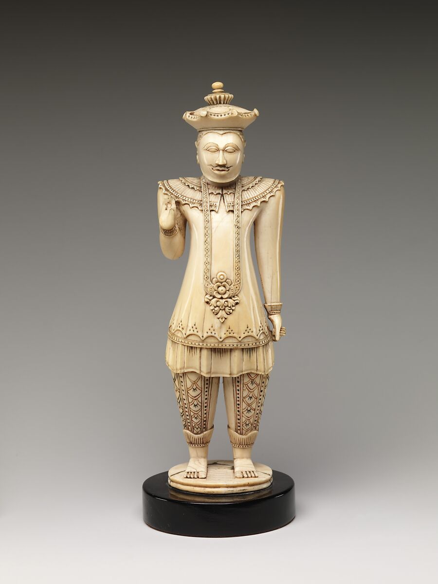 Portrait of the Sinhalese King Sri Vikrama Raja Sinha (r. 1798–1815), Ivory with engraved and painted design, Sri Lanka, Kandy district 