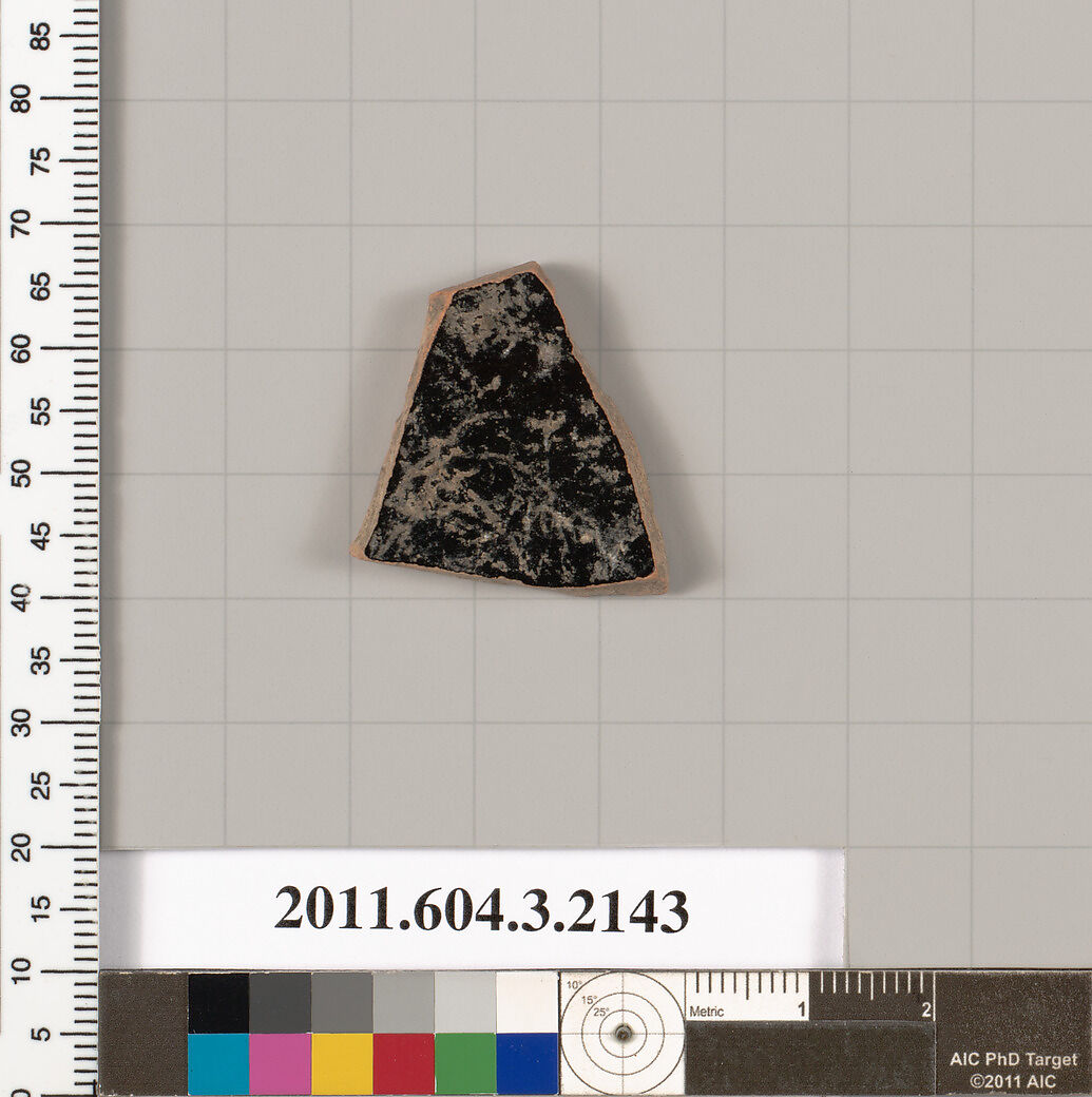 Terracotta fragment of a kylix (drinking cup), Terracotta, Greek, Attic