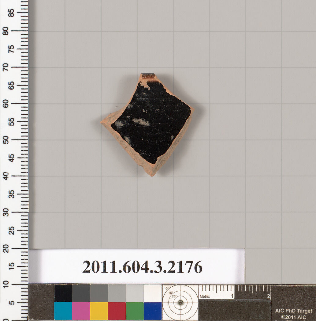 Terracotta rim fragment of a kylix (drinking cup), Terracotta, Greek, Attic