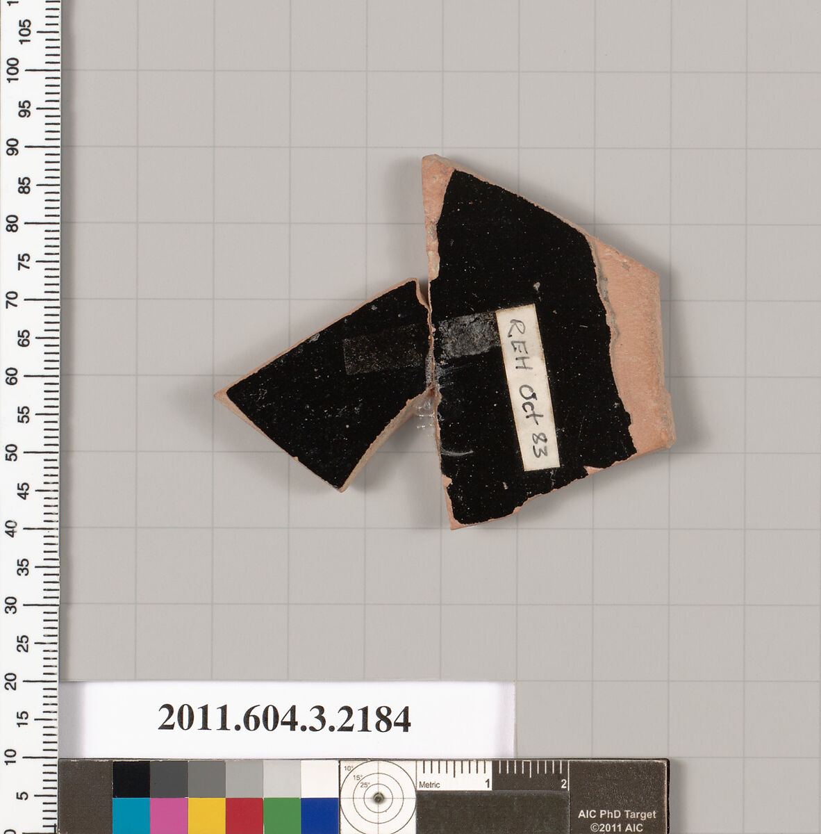 Terracotta fragment of a kylix (drinking cup), Terracotta, Greek, Attic