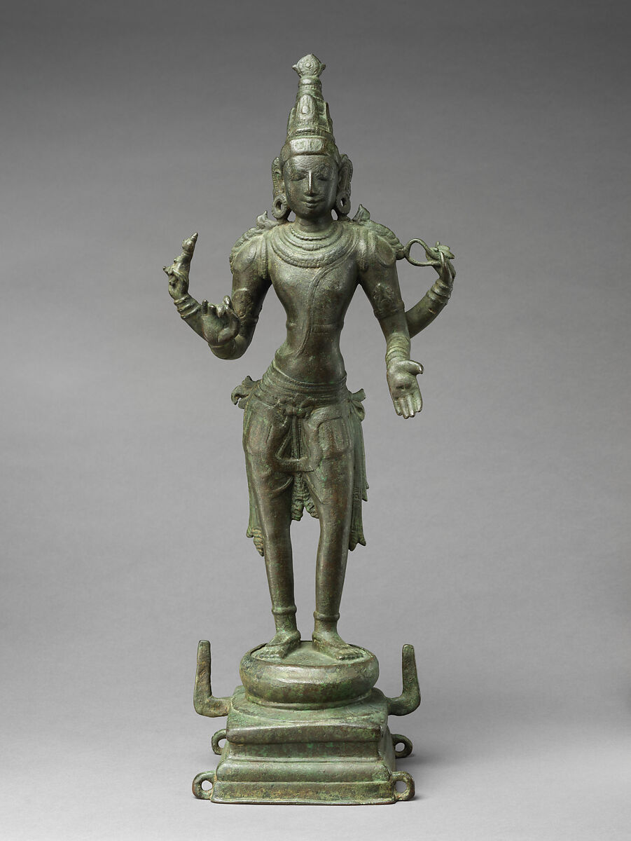 Chakra-Purusha, the Personified Discus Weapon of Vishnu, Copper alloy, India (Tamil Nadu) 