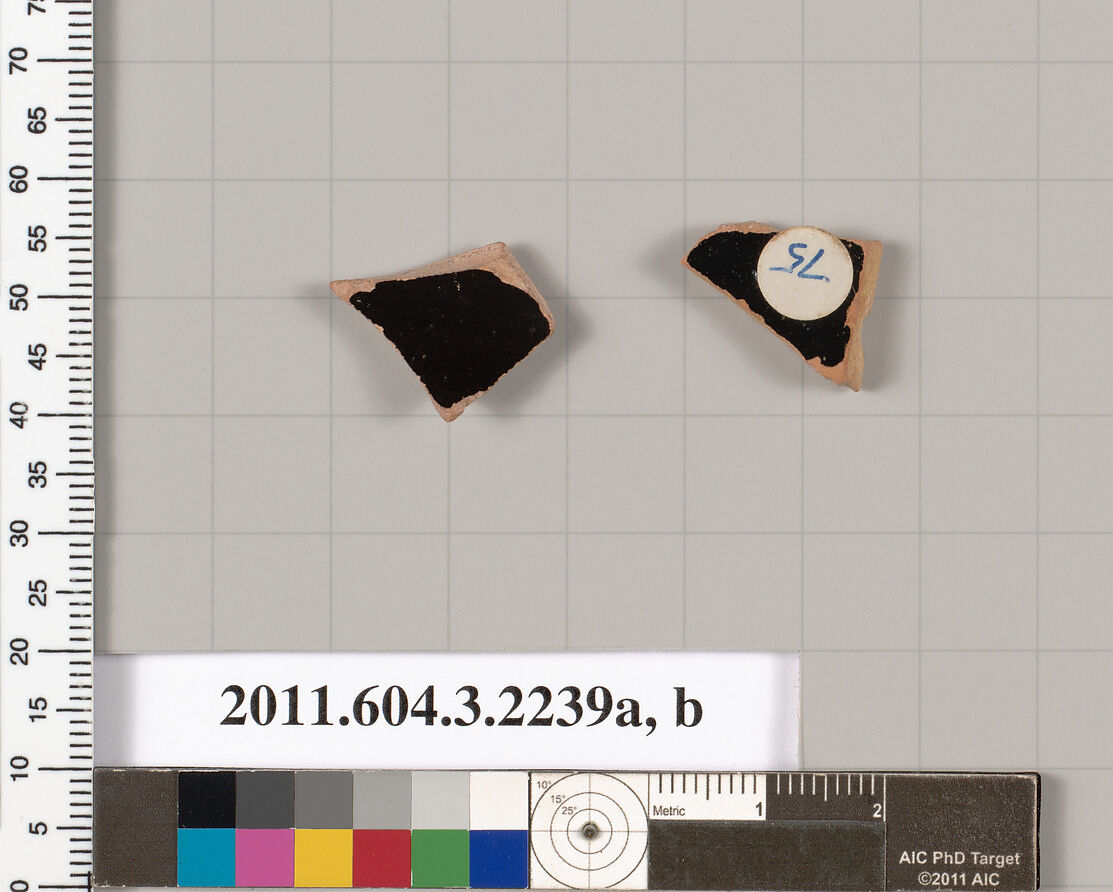 Terracotta fragments of kylikes (drinking cups), Terracotta, Greek, Attic