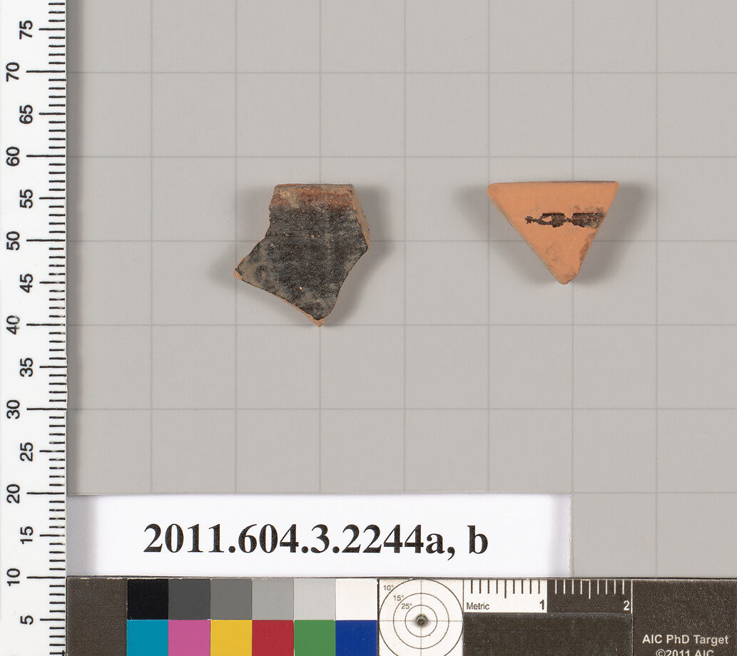 Terracotta rim fragments of kylikes (drinking cups), Terracotta, Greek, Attic