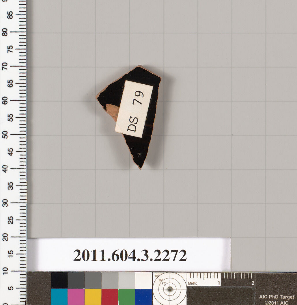 Terracotta fragment of a kylix (drinking cup), Terracotta, Greek, Attic