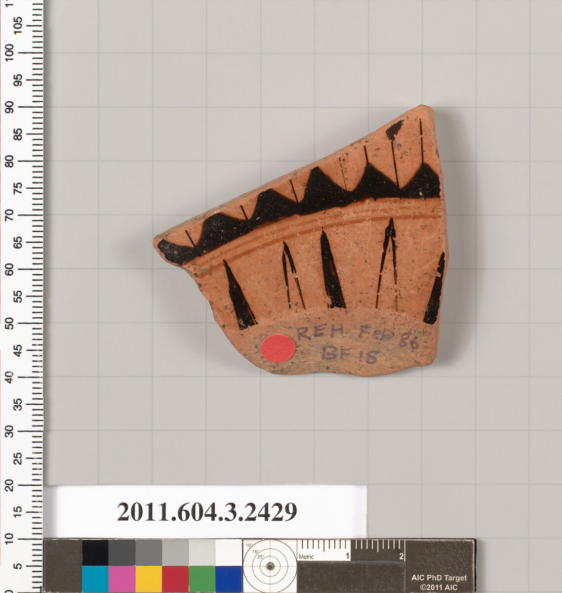 Terracotta fragment of a kylix (drinking cup), Terracotta, Greek, Attic