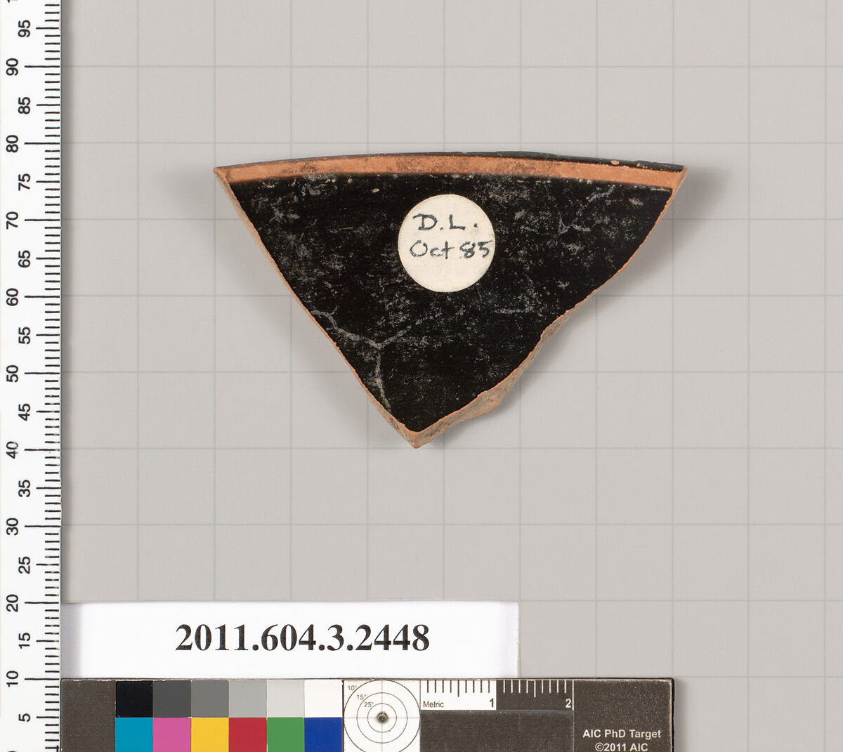Terracotta rim fragment of a kylix (drinking cup), Terracotta, Greek, Attic
